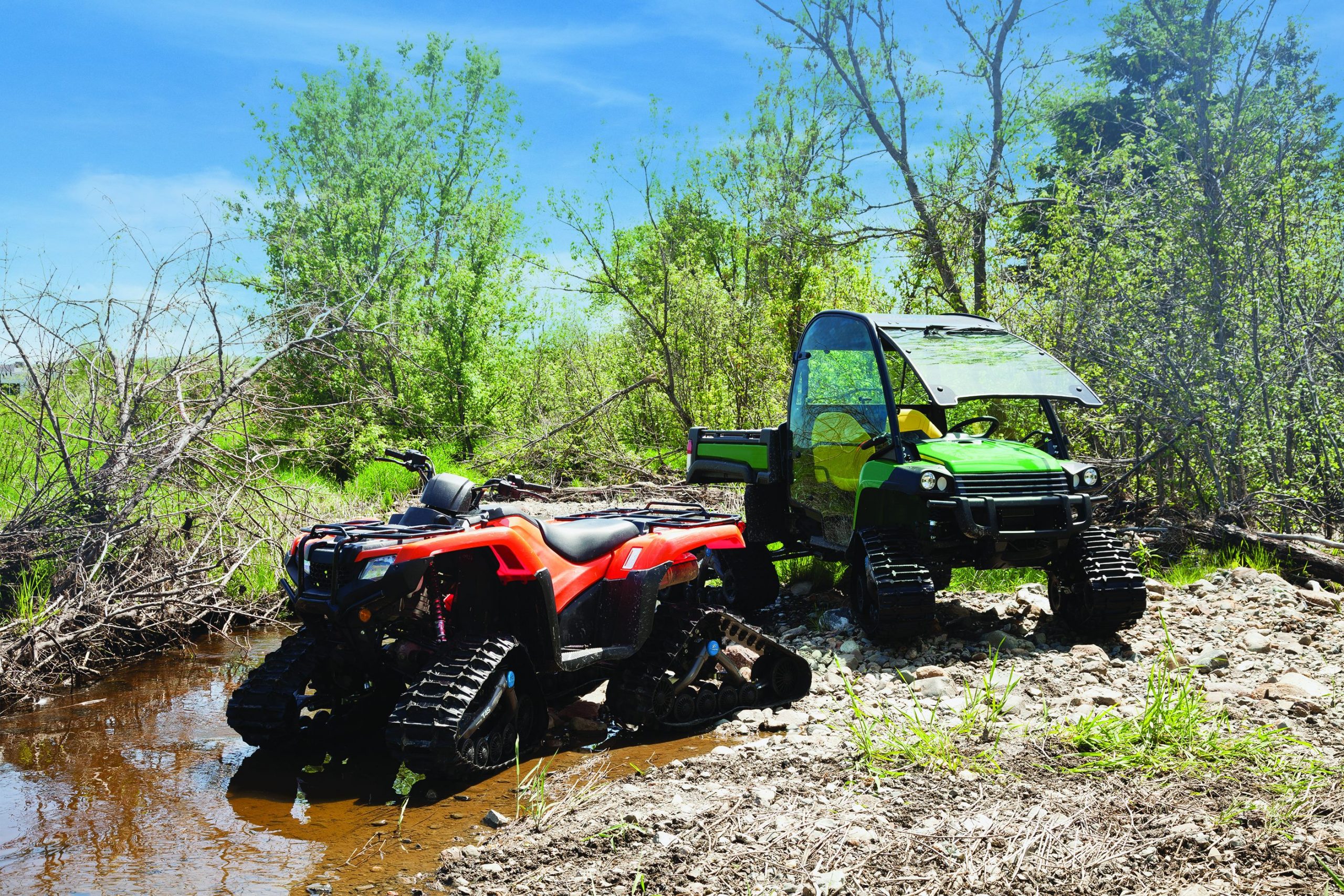 Track suds in outdoor